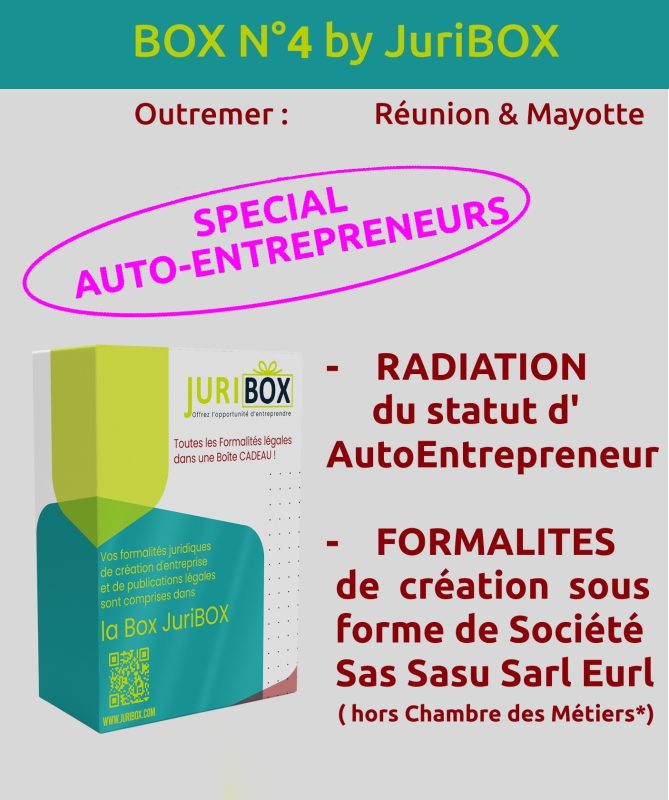BON pour BOX n° 4 SPECIAL AutoEntrepreneur, , véritable VOUCHER pour la radiation de l'auto Entrepreneur et la Création d'une nouvelle ENTREPRISE